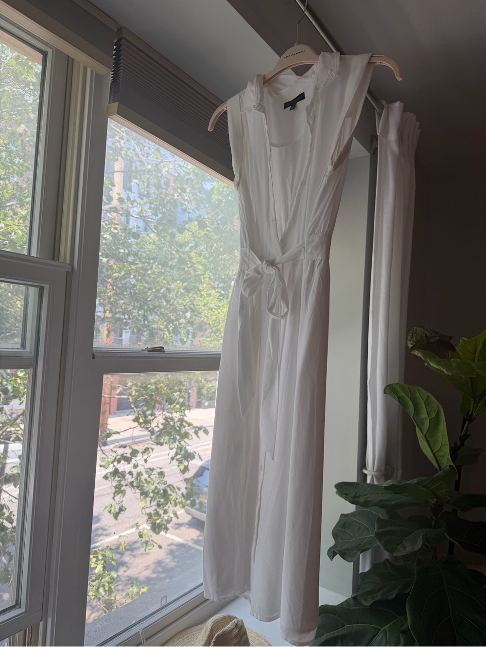 Banana Republic White Sleeveless Maxi with Waist Tie